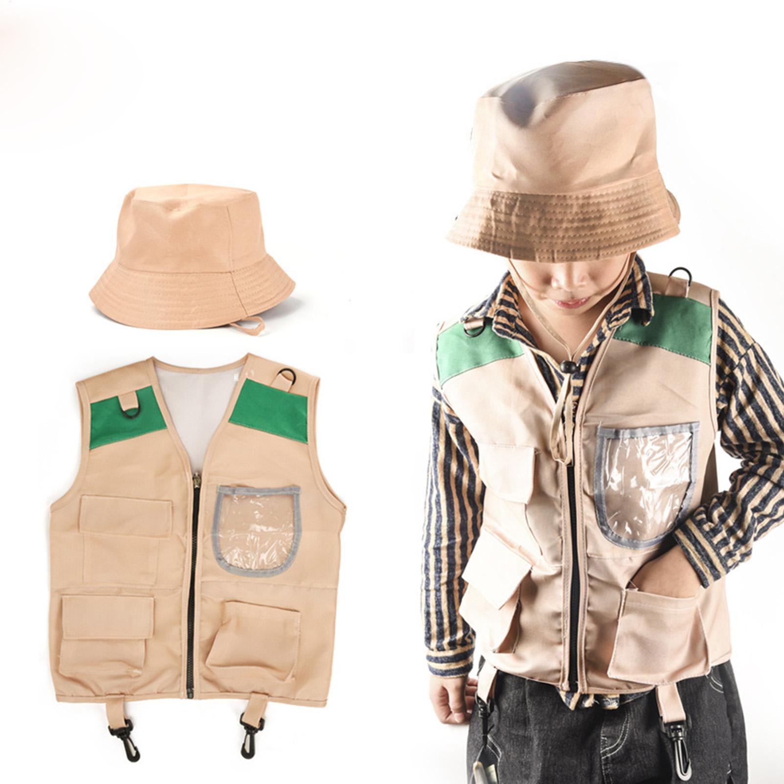 Outdoor Adventure Kit For Kids - طقم قبعة وسترة استكشافية للأطفال، مجموعة