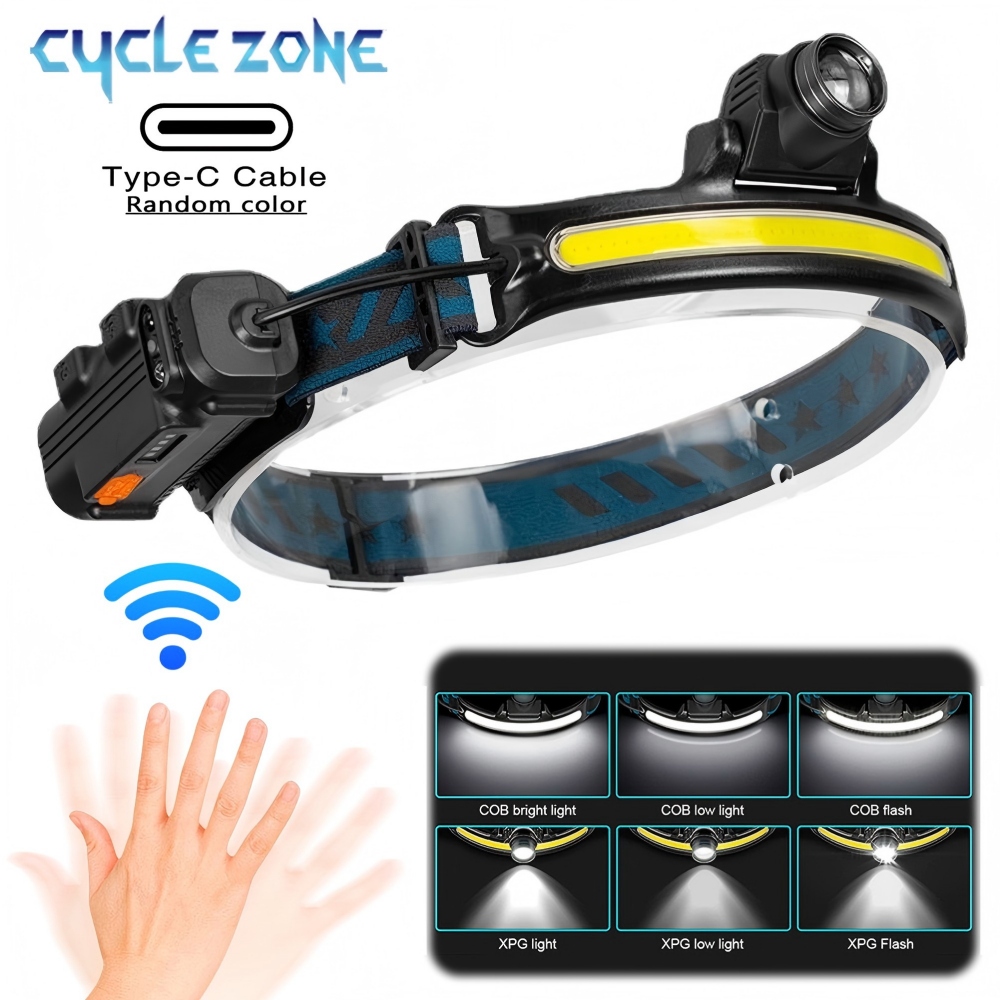 Outdoor Adventure Zone - كشافات أمامية بمستشعر LED قوي، مصباح