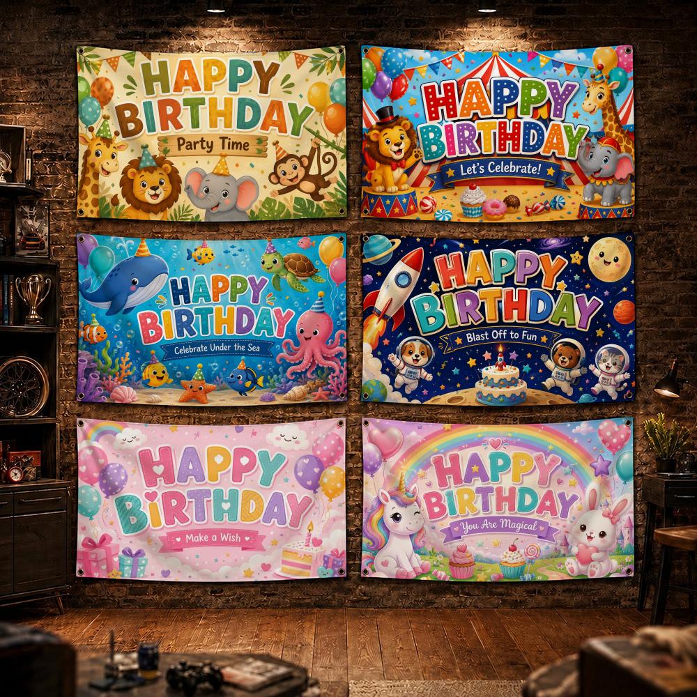 Outdoor Adventure Birthday Party - أعلام حفلات أعياد الميلاد ذات الطابع