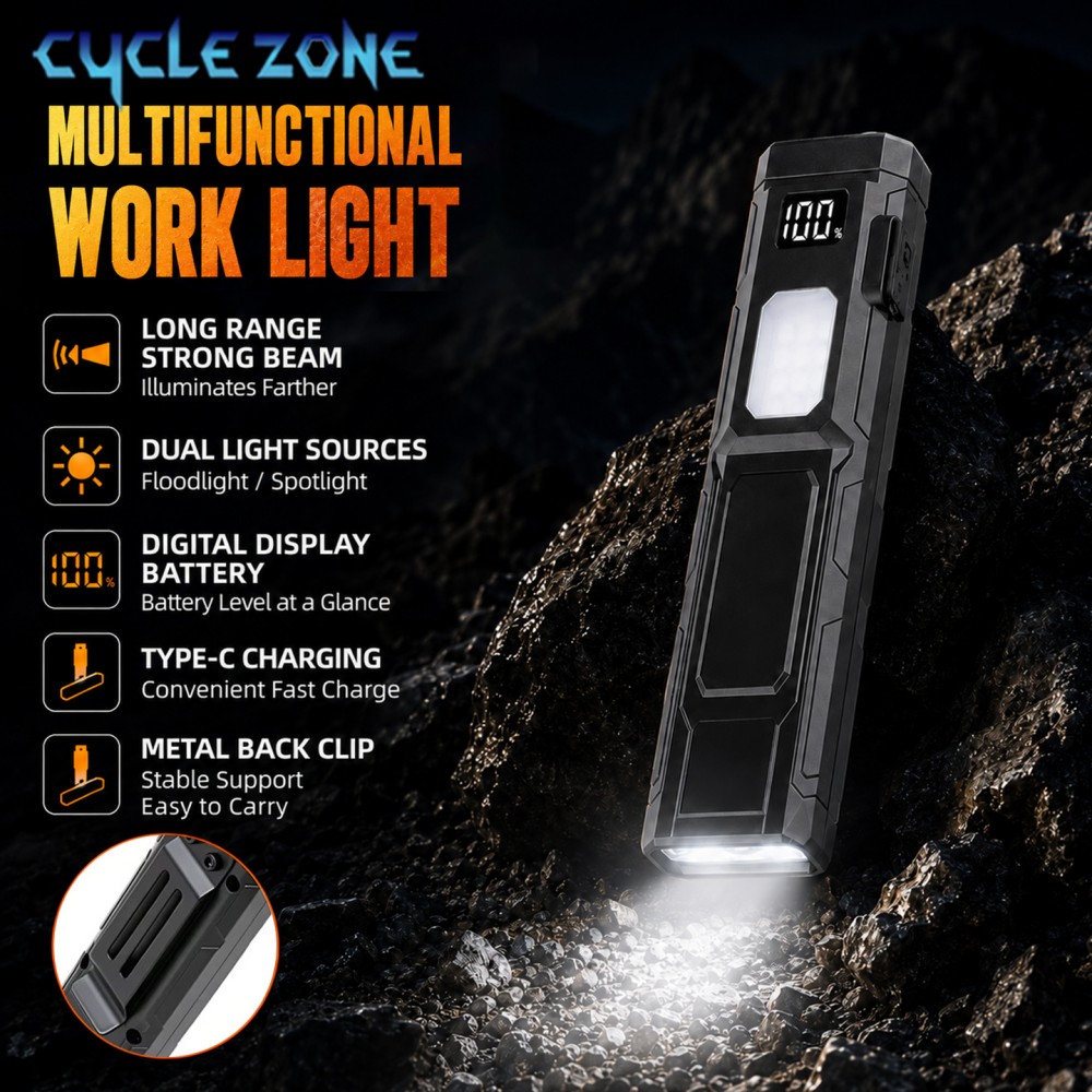 Outdoor Adventure Zone - مصباح يدوي LED محمول قابل للشحن