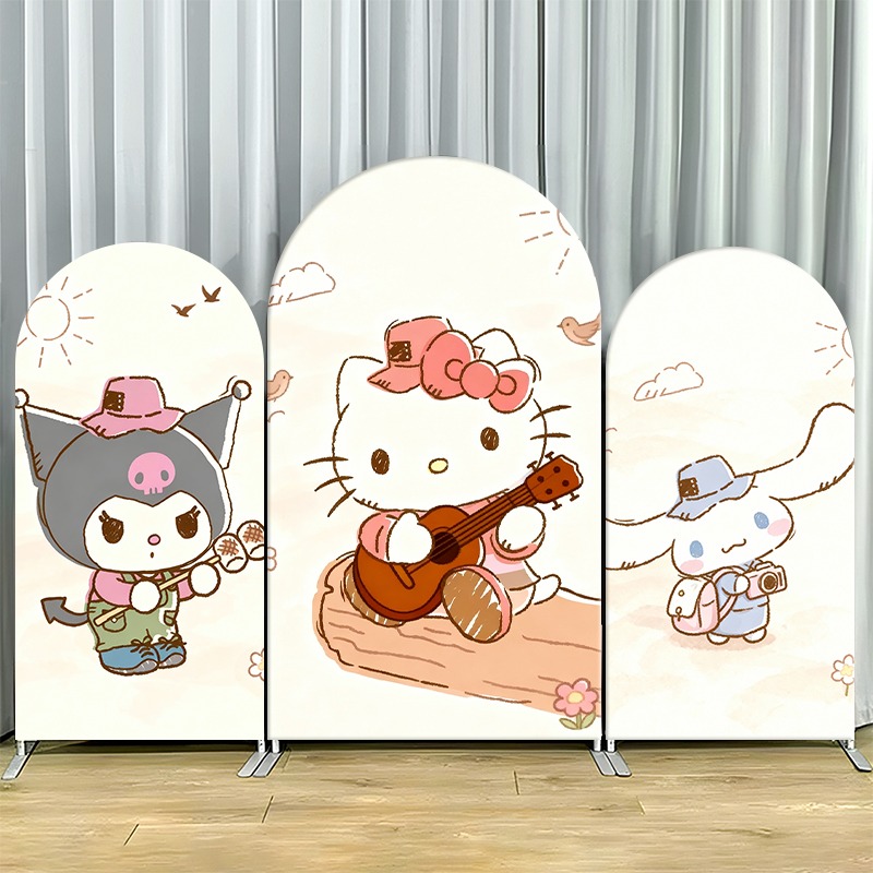 Outdoor Adventure Birthday Party - غطاء خلفية مقوس ثنائي الأبعاد بطبقة