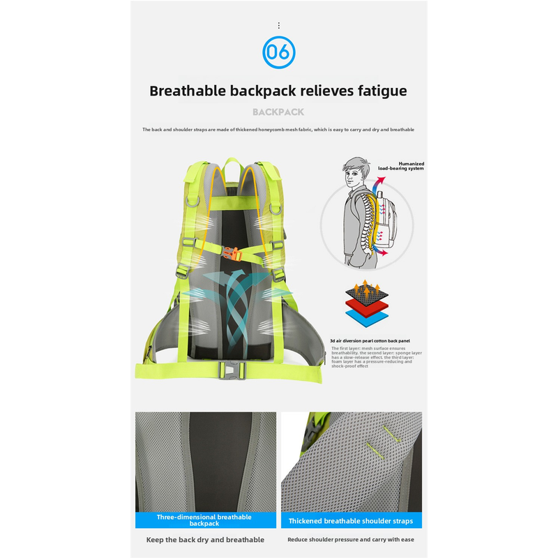 حقيبة ظهر AZELA سعة 36-55 لتر  - مراجعة Outdoor Adventure Backpack وسعره